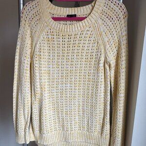White & Yellow Crochet Sweater